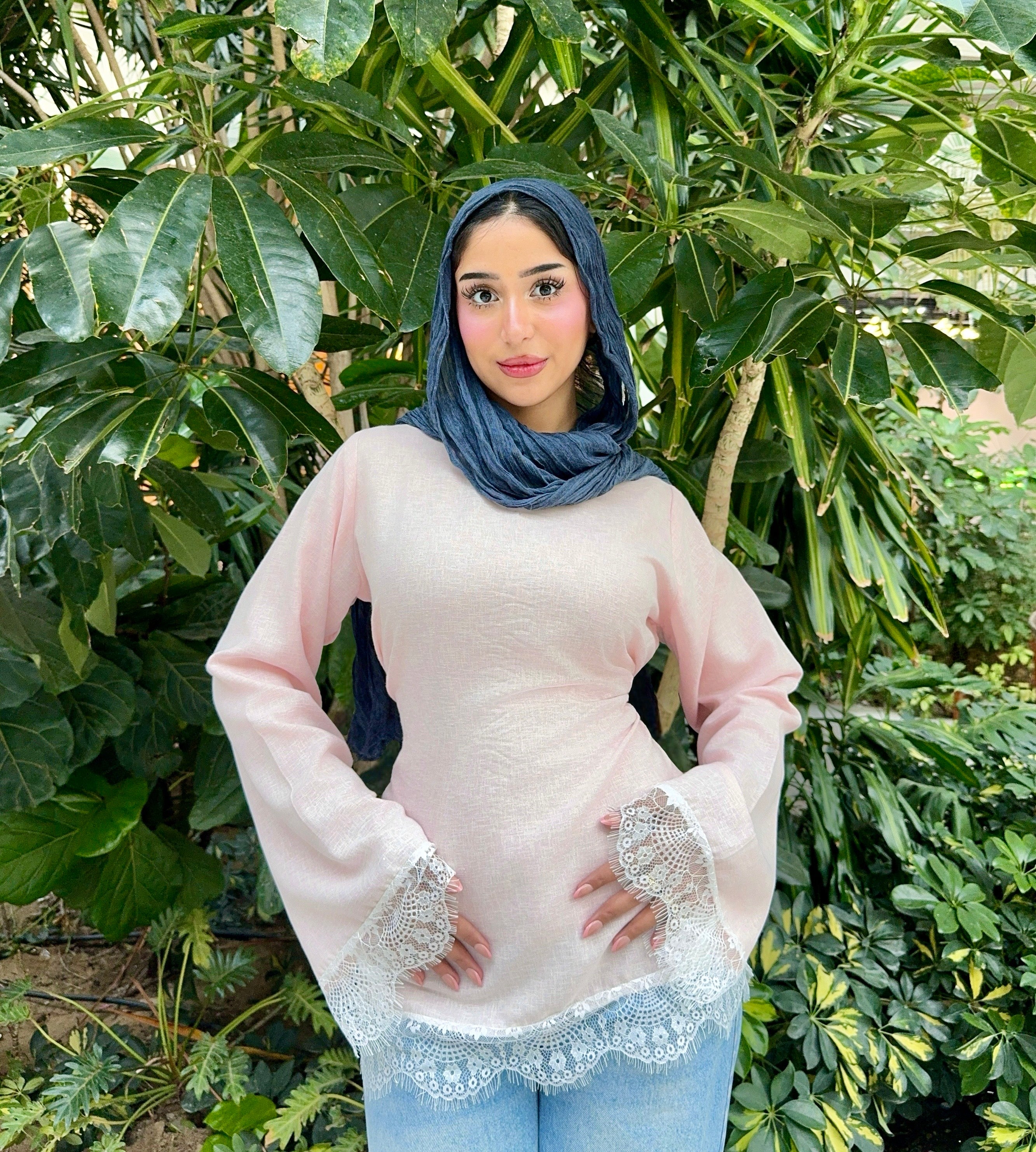 Baby rose linen blouse
