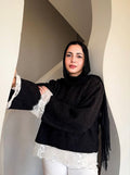 Black pullover with lace