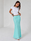 Aqua Sequin Skirt