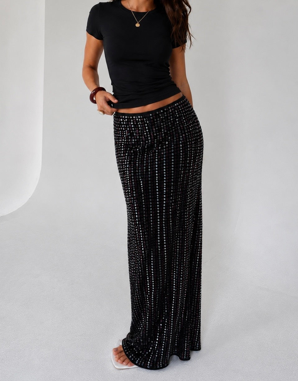 Black Sequin Skirt