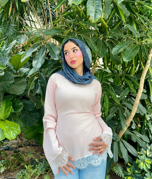 Baby rose linen blouse