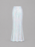 White Sequin Skir
