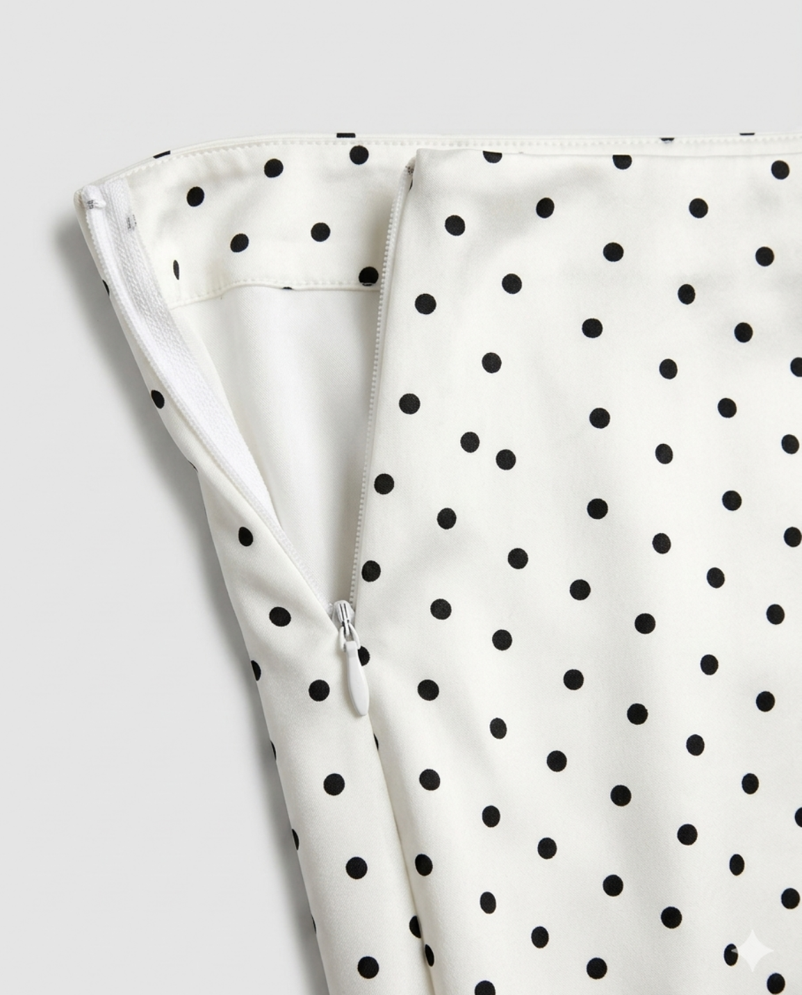 White silk polka dots skirt