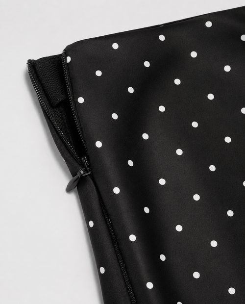 Black silk polka dots skirt