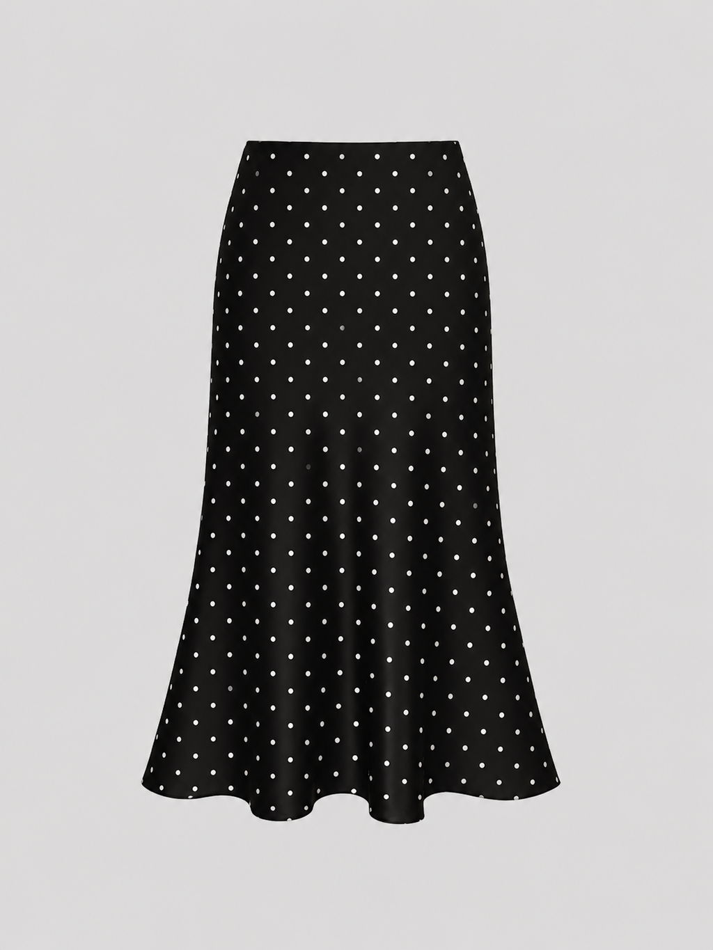 Black silk polka dots skirt