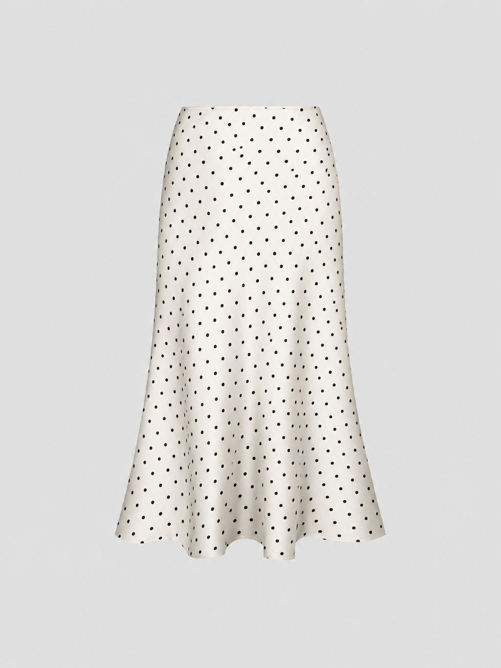 White silk polka dots skirt