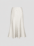 White silk polka dots skirt
