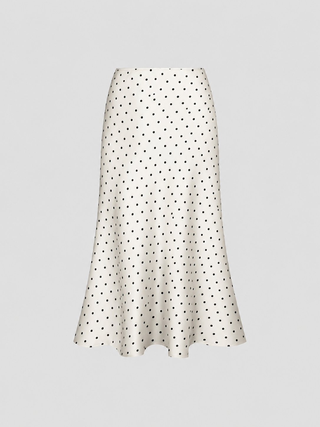 White silk polka dots skirt