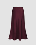 Burgundy silk skirt