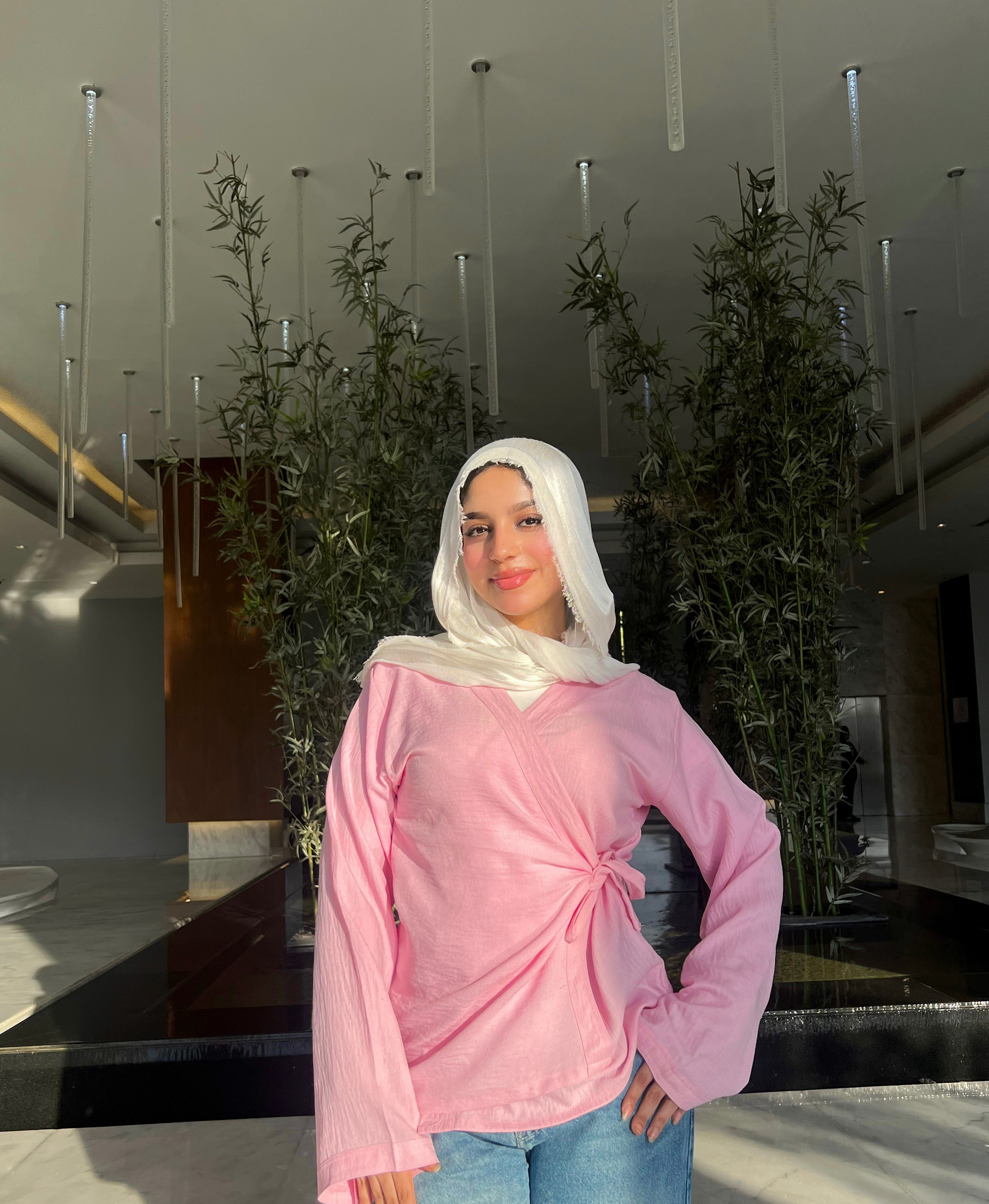 Rose linen blouse