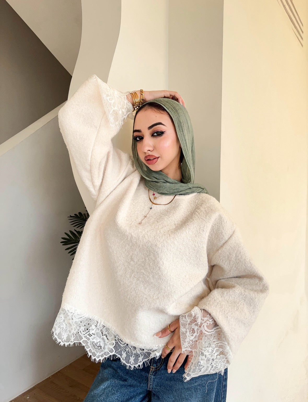 White pullover lace