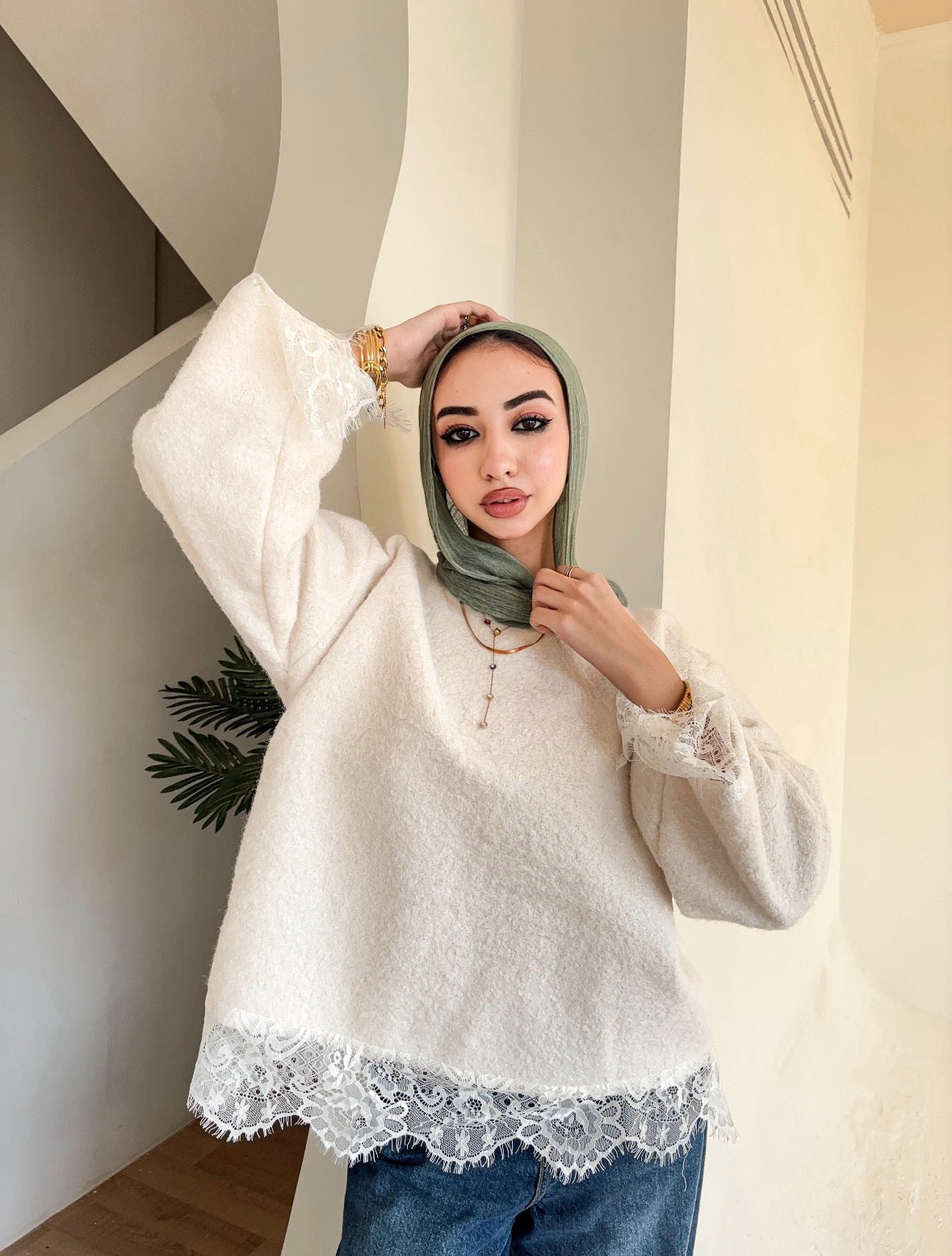 White pullover lace